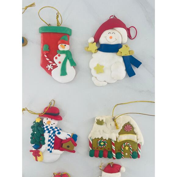 Set of 9 clay Christmas Ornaments - Picture 4 of 6